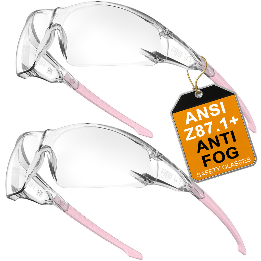 HTS HUNTERSKY S239 2 pack ANSI Z87.1 Anti-Fog Clear Safety Glasses Pickleball Youth Baseball Lab Chemistry Goggles Scratch Resistant