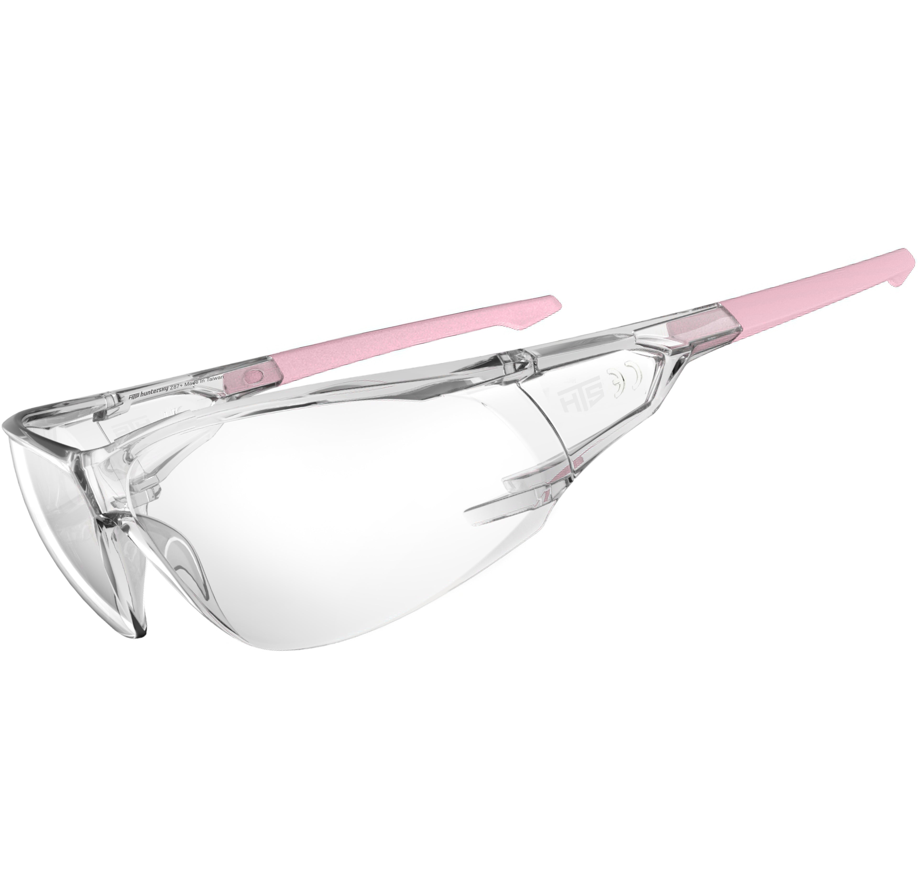 HTS HUNTERSKY S239 Protective Clear pink Small Safety Glasses women youth protecting eyes from wind dust proof night bike riding cycling running lab chemistry goggles