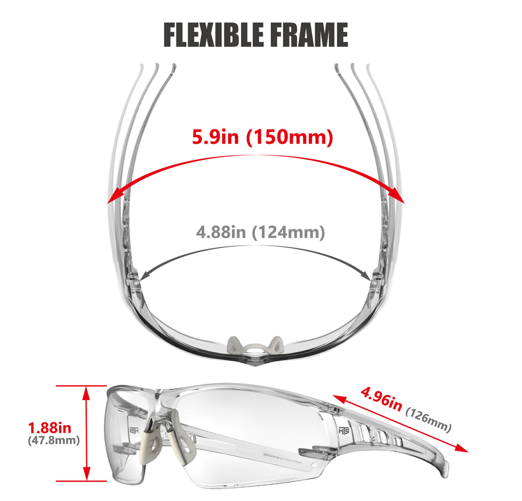 HTS HUNTERSKY S241 2 Pack Shooting Safety Glasses Anti Fog ANSI Z87.1 Small Size Clear and Tinted Lens for Lab Pickleball Cycling