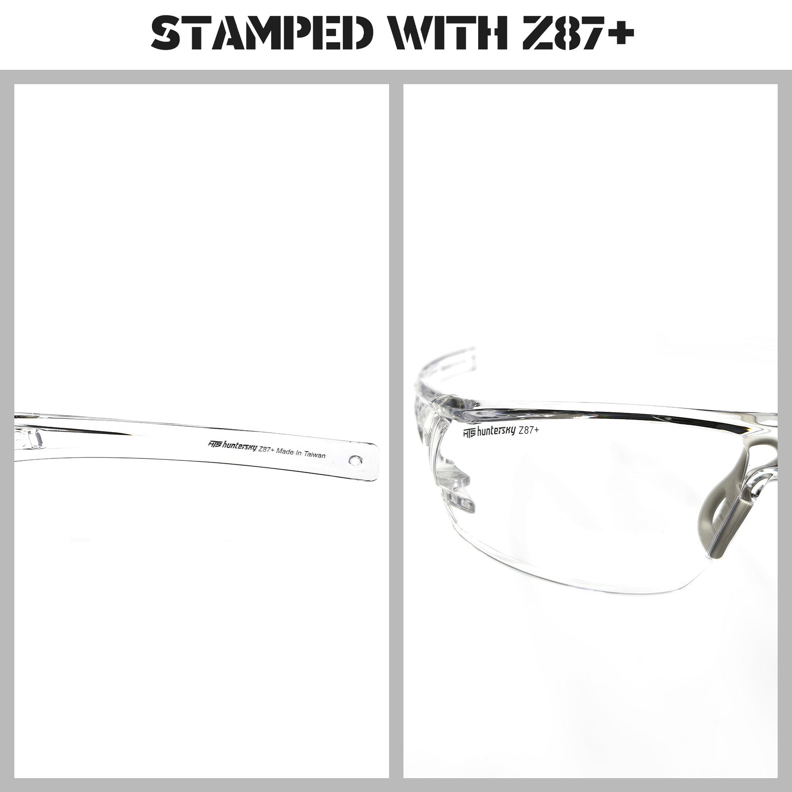 HTS HUNTERSKY S241 2 Pack Shooting Safety Glasses Anti Fog ANSI Z87.1 Small Size Clear and Tinted Lens for Lab Pickleball Cycling