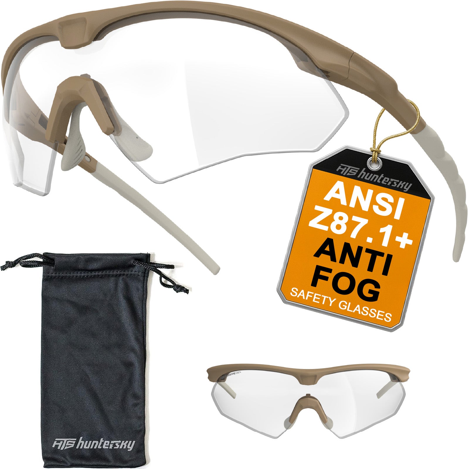 HTS HUNTERSKY S53 anti fog Tactical Shooting Range Safety Glasses Ballistic eye protection Hunting Airsoft Riding Pickleball