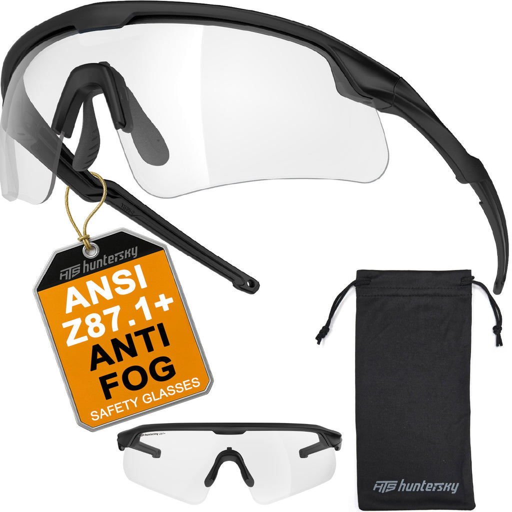 HTS HUNTERSKY S54 Eye Protection Anti Fog Sport Safety Glasses for Women Men Running Cycling Riding Pickleball Range