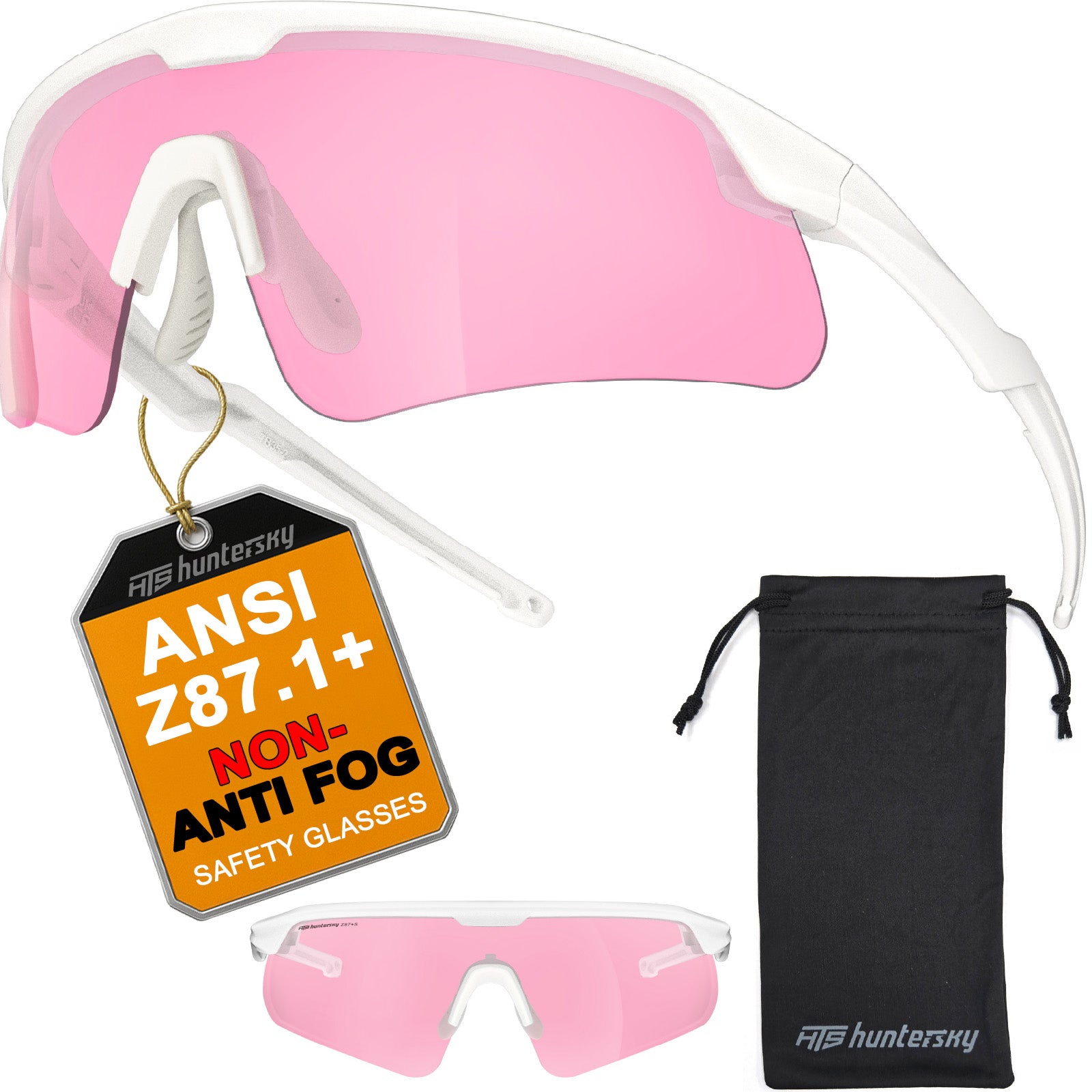 HTS HUNTERSKY S54 Eye Protection Anti Fog Sport Safety Glasses for Women Men Running Cycling Riding Pickleball Range S54