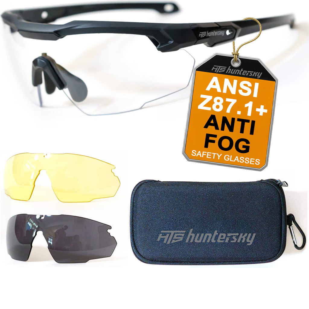 HTS HUNTERSKY S57 Ballistic Tactical Shooting Glasses ANSI Z87+ UV400 Protective Eyewear