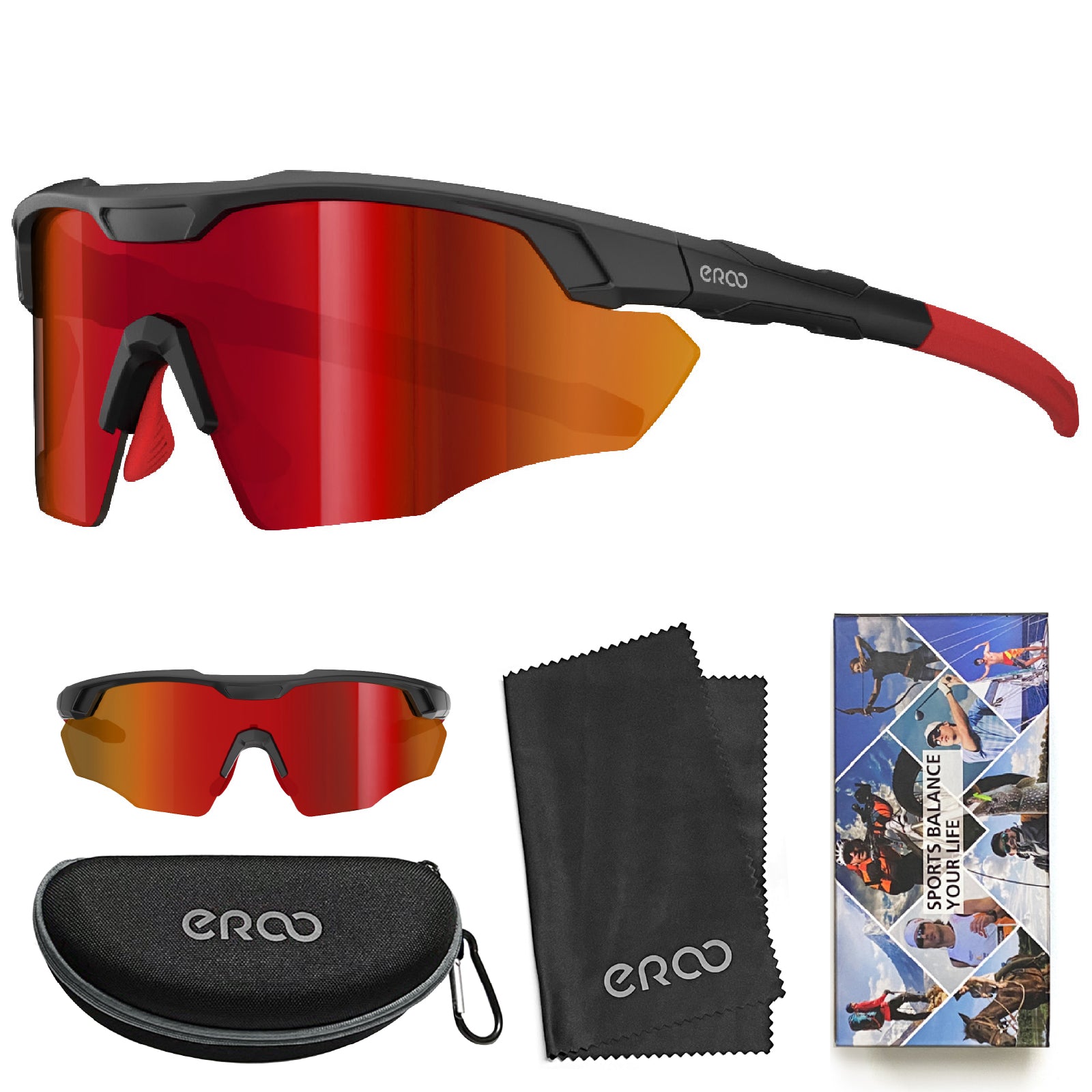 ER00 S596 Sports Shades XL Sunglasses for Men Baseball, Running Cycling Volleyball MTB Outdoor Recreation Gifts Padel Beach Tennis