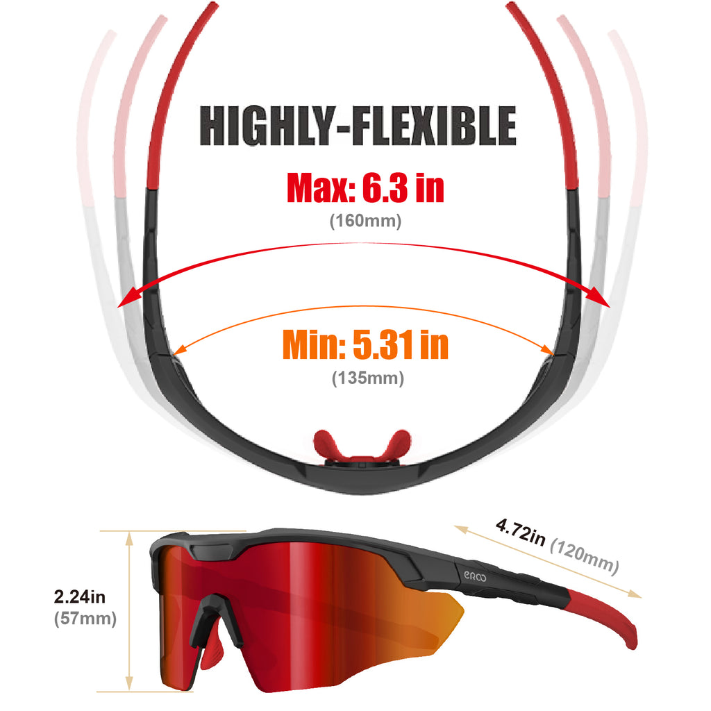 ER00 S596 Sports Shades XL Sunglasses for Men Baseball, Running Cycling Volleyball MTB Outdoor Recreation Gifts Padel Beach Tennis