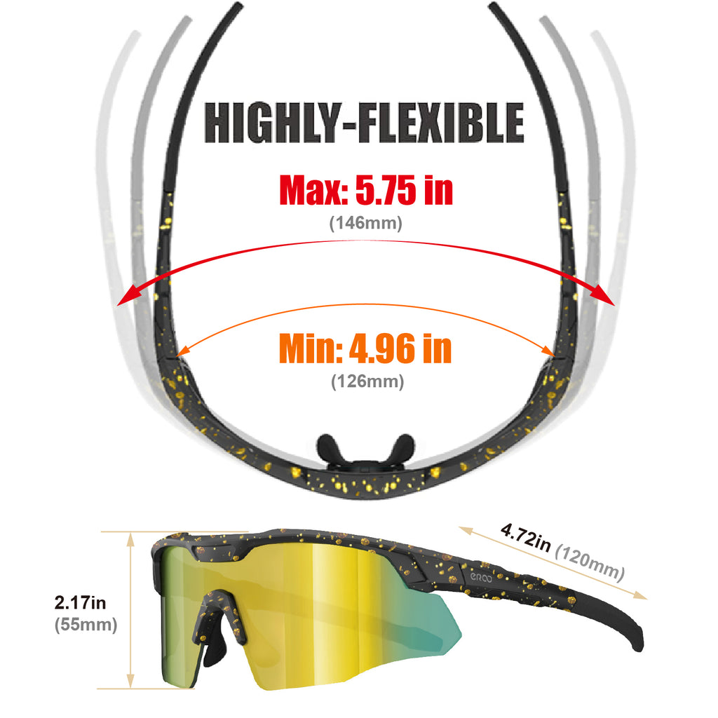 ER00 S598 Wrap Around Small Baseball Sunglasses for Youth Kids Women Running Cycling Outdoor Sports Shades Padel Beach Tennis